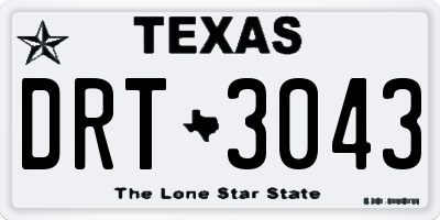 TX license plate DRT3043