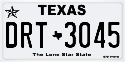 TX license plate DRT3045