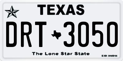 TX license plate DRT3050