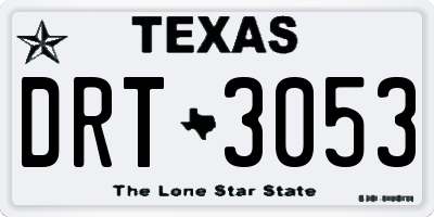 TX license plate DRT3053