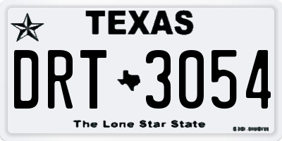 TX license plate DRT3054