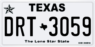 TX license plate DRT3059