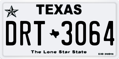 TX license plate DRT3064