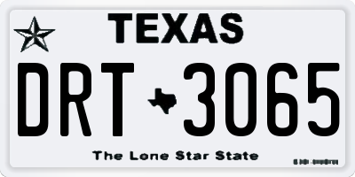 TX license plate DRT3065