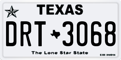 TX license plate DRT3068
