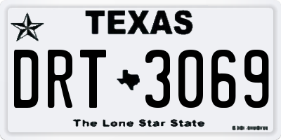 TX license plate DRT3069