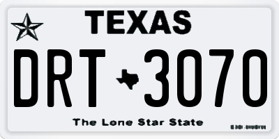 TX license plate DRT3070