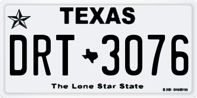TX license plate DRT3076