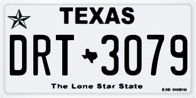 TX license plate DRT3079