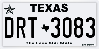 TX license plate DRT3083