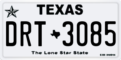 TX license plate DRT3085