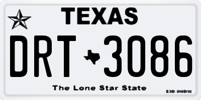 TX license plate DRT3086