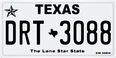 TX license plate DRT3088