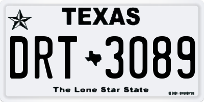 TX license plate DRT3089