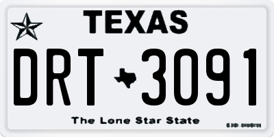 TX license plate DRT3091