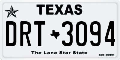 TX license plate DRT3094