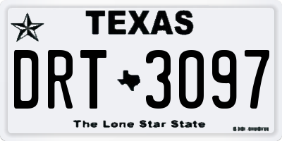 TX license plate DRT3097
