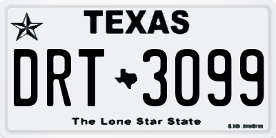 TX license plate DRT3099