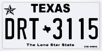 TX license plate DRT3115