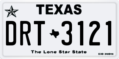 TX license plate DRT3121