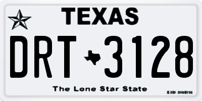 TX license plate DRT3128