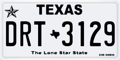TX license plate DRT3129