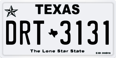 TX license plate DRT3131