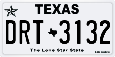 TX license plate DRT3132