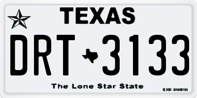 TX license plate DRT3133