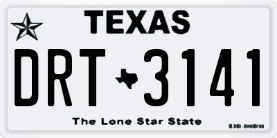 TX license plate DRT3141