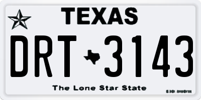 TX license plate DRT3143
