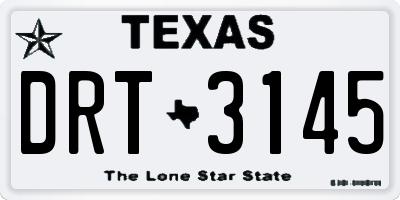 TX license plate DRT3145