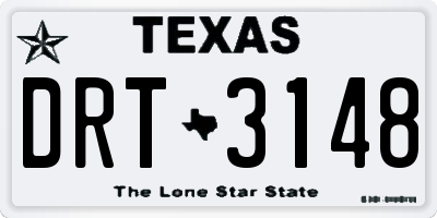 TX license plate DRT3148