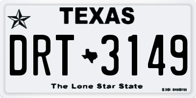 TX license plate DRT3149