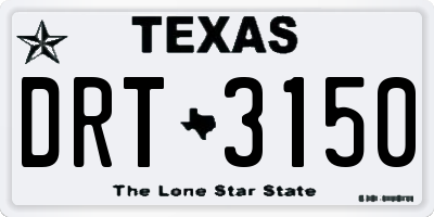 TX license plate DRT3150