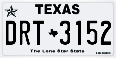 TX license plate DRT3152