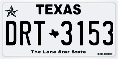 TX license plate DRT3153