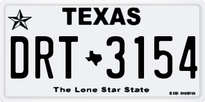 TX license plate DRT3154