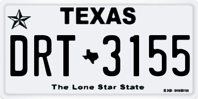 TX license plate DRT3155