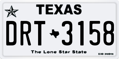 TX license plate DRT3158
