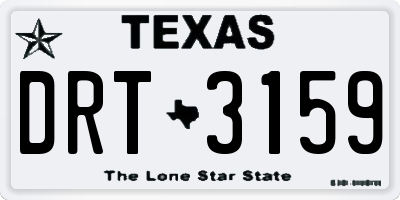 TX license plate DRT3159