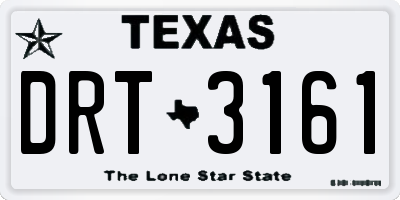 TX license plate DRT3161