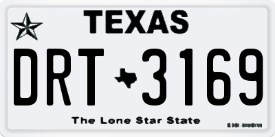 TX license plate DRT3169