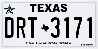 TX license plate DRT3171