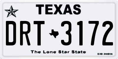 TX license plate DRT3172