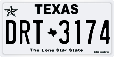 TX license plate DRT3174
