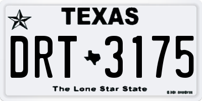 TX license plate DRT3175