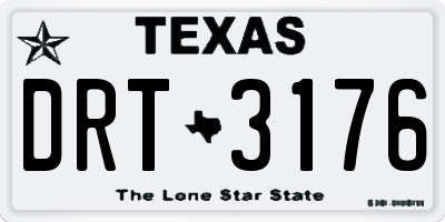 TX license plate DRT3176