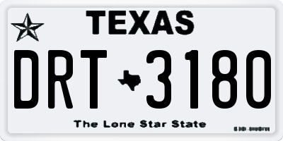 TX license plate DRT3180