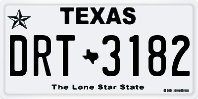 TX license plate DRT3182